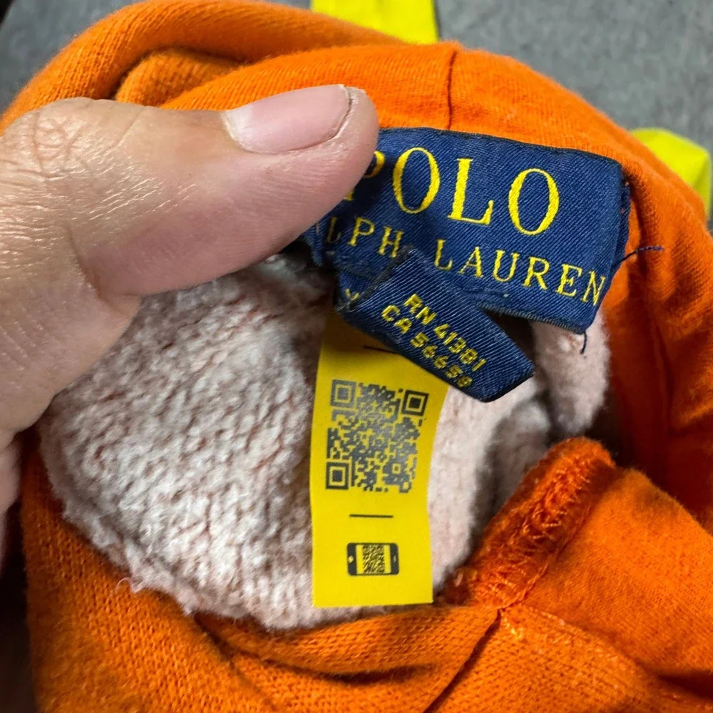 Polo Ralph Lauren Hoodie Kids XL 18-20 Multicolor Striped Logo Pullover Fleece